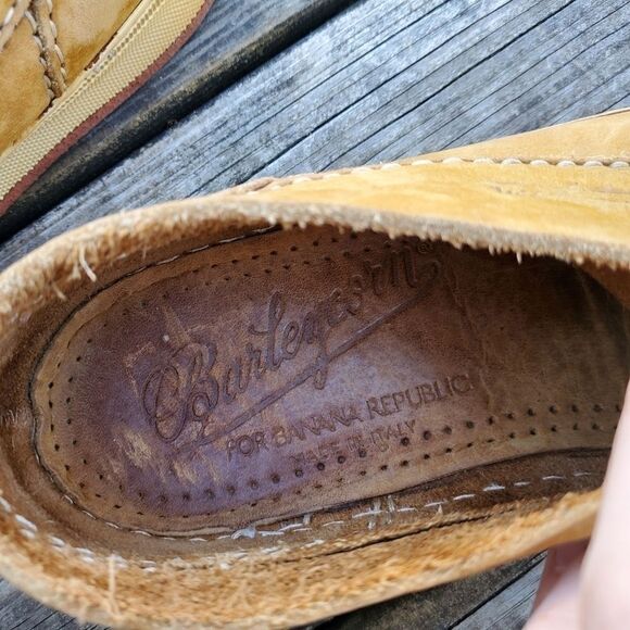 Vintage Barleycorn Banana Republic Collab Nubuck Tan Leather Platform Sneakers 8 - Picture 11 of 12